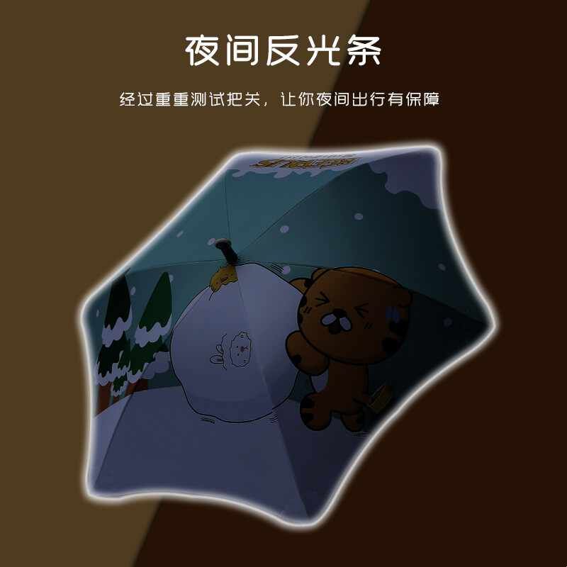 儿童雨伞可爱大号男小学生滚轮女孩幼儿园遮阳长柄雨伞圆角上学伞图片