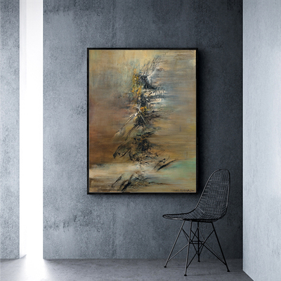 油画北欧风格新中式装饰画赵无极抽象挂画客厅玄幻玄关壁画大尺寸