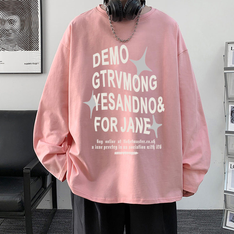 港风潮牌长袖T恤男秋季宽松打底