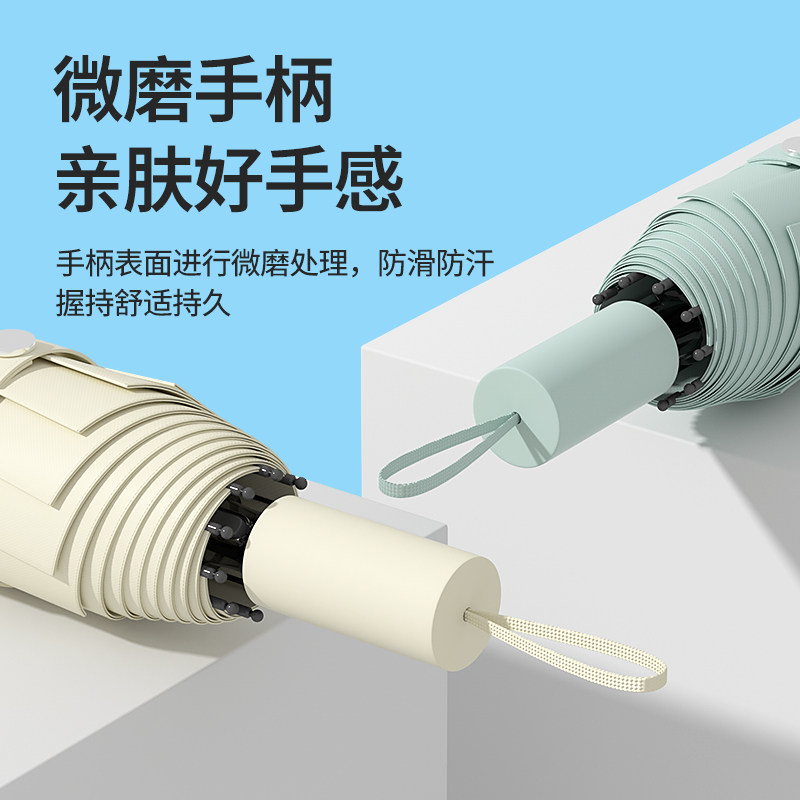 雨伞手动加大加厚加固结实晴雨女上学专用遮阳伞折叠两用防晒黑胶