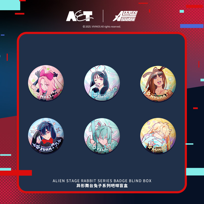 thumbnail for Alien stage rabbit series bar bean badge laser ticket acrylic refrigerator magnet stand ALIENSTAGE