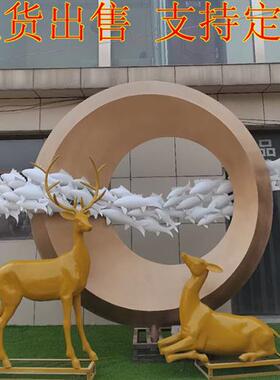 S不锈钢雕塑白钢雕塑鱼群鲸鱼海豚雕塑金属鱼雕塑装饰摆件