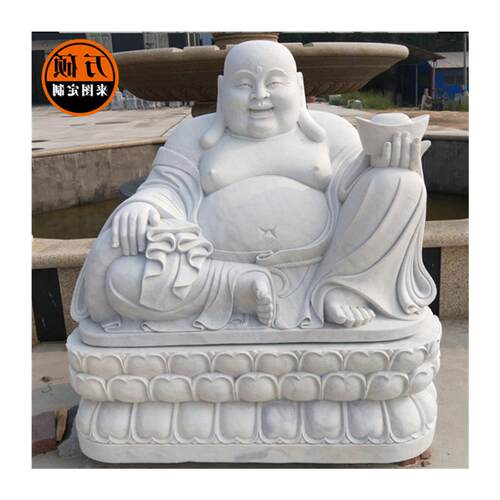 石雕弥勒佛像摆件花岗岩十八罗汉石雕布袋和尚寺庙广场摆件