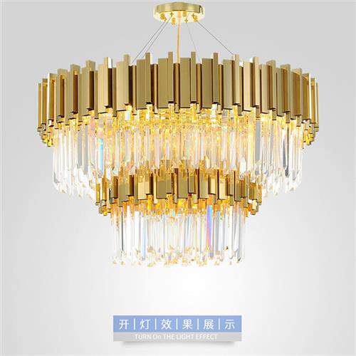 北欧吊灯豪华双层LED客厅水晶灯卧室样板房灯具厂家现货