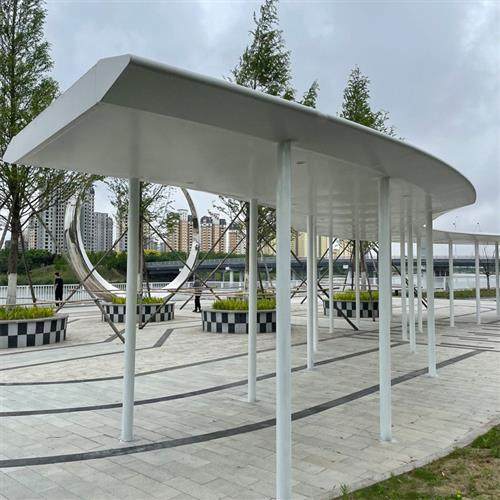 大型不锈钢廊架金属钢结构装饰公园广场廊架雕塑金属景观长廊凉亭