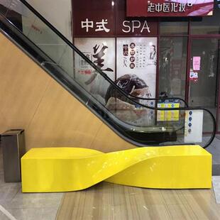 玻璃钢座椅创意扭曲麻花坐凳商场美陈休闲椅时尚简约室内休息长凳