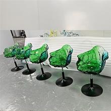 现代透明树脂吧台椅设计师创意高档花瓣椅子升降靠背轻奢家具餐椅