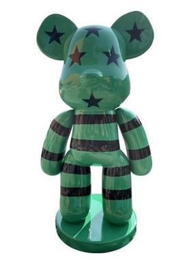 暴力熊积木熊公仔网红店门口酒吧装饰落地大摆件玻璃钢雕塑定制