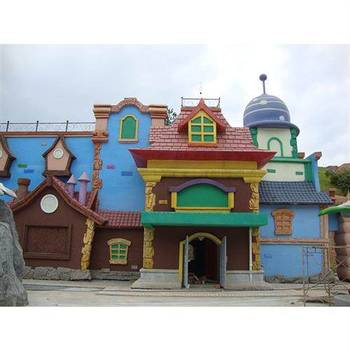 户外景区GRC水泥雕塑游乐园卡通门头施工玻璃钢门网红打卡装饰