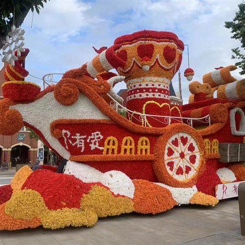 巡游花车玻璃钢动态巡游铁艺巡游花车工厂动态花车游乐设备出租售