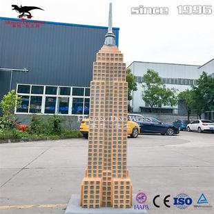源頭廠家建筑物玻璃鋼微縮景觀帝國大廈模型蛇年新春美陳引流擺件