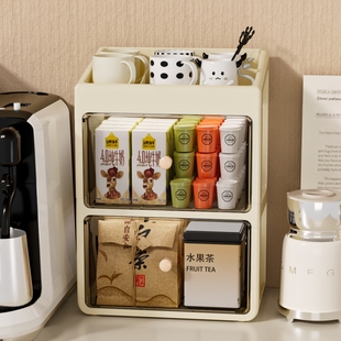 茶包收纳盒防尘防潮茶叶咖啡胶囊储物盒客厅茶水间茶杯茶具置物架