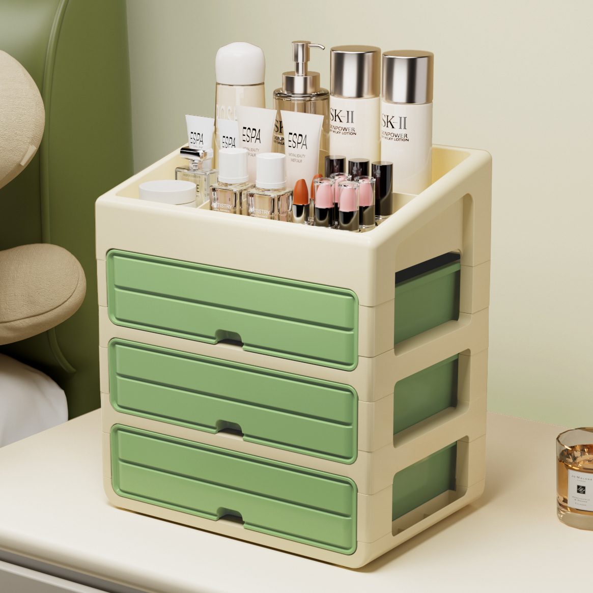 桌面抽屉式收纳盒多功能分格置物