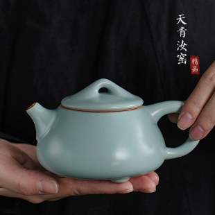 开片可养功夫茶具单壶西施壶家用汝瓷泡茶壶 陈培明汝窑茶壶