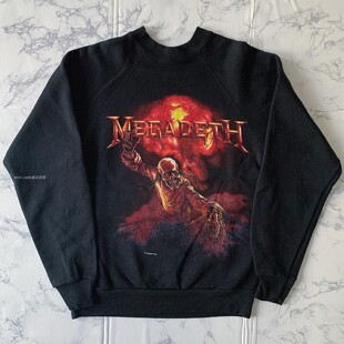 Megadeth DaveMustaineSweatshirt rare麦格帝斯乐队宽松圆领卫衣