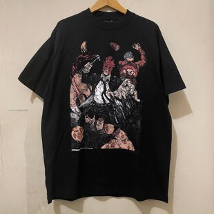 WHO CARE复古大百科美式高街动漫短袖T恤古着暗黑小众宽松vintage