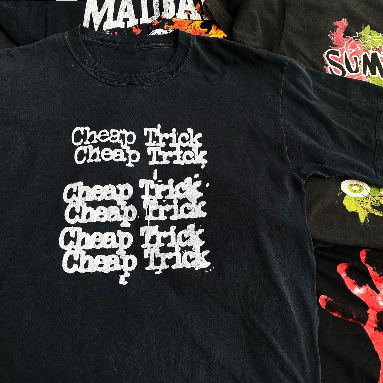 小领口！Cheap Trick RARE blacktee廉价把戏乐队复古朋克短袖T恤