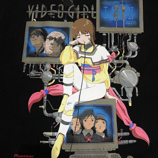 WHO CARE复古大百科  日漫铃音 Lain美式复古动漫街头宽松短袖T恤