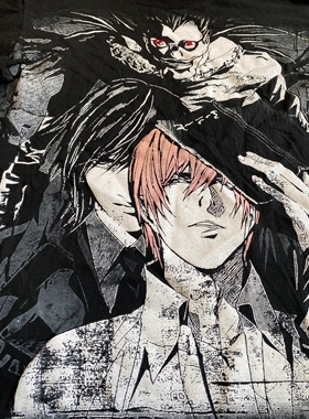 Death Note Y2K style short sleeves90s死亡笔记叶鸟新义短袖T恤