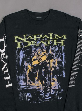 Napalm Death乐队Nick Bullen Long Sleeve rare punk美式长袖T恤