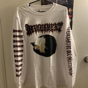 WHO CARE复古大百科 美咔叽西海流行中性古着怀旧颓废风长袖T恤