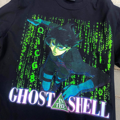 WHO CARE复古大百科  日漫Ghost in the Shell宽松休闲短袖T恤