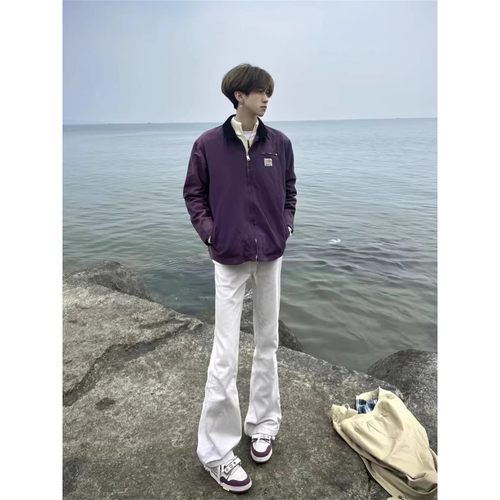 517白色美式高街牛仔裤男款