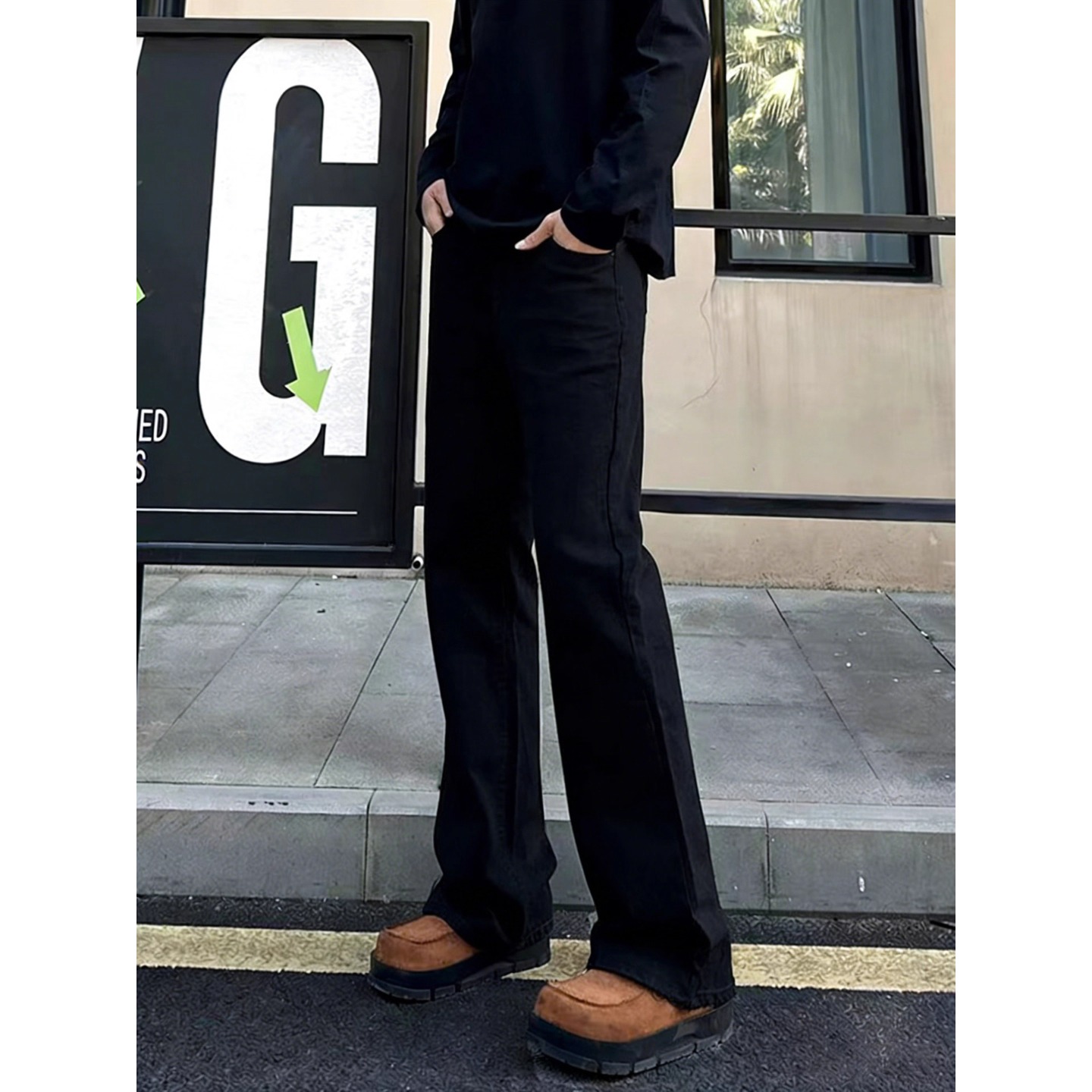 美式高街cleanfit复古牛仔裤男