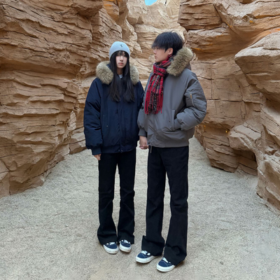 cleanfit黑色美式微喇牛仔裤男