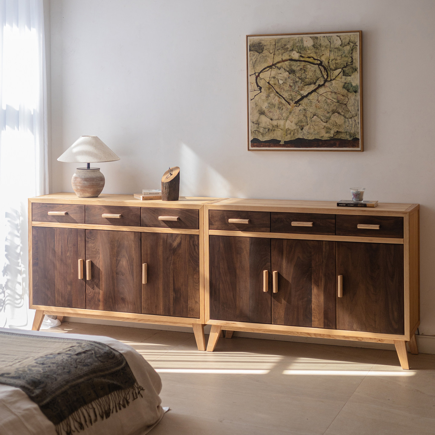 卧室实木床尾长条柜靠墙收纳柜轻奢高级斗柜多功能衣物储物床尾柜,住宅家具,斗柜,淘宝优惠券,粉丝福利购,淘宝优惠卷