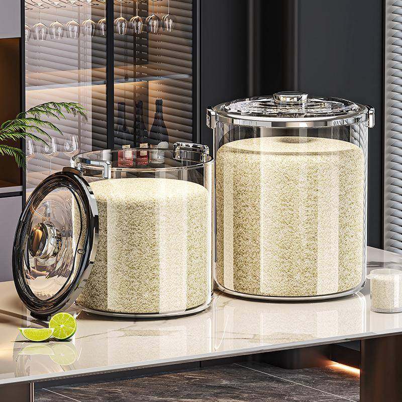 家用翻盖米桶透明防虫防潮密封米桶大容量五谷杂粮大米收纳储物罐,家装主材,米桶,淘宝优惠券,粉丝福利购,淘宝优惠卷
