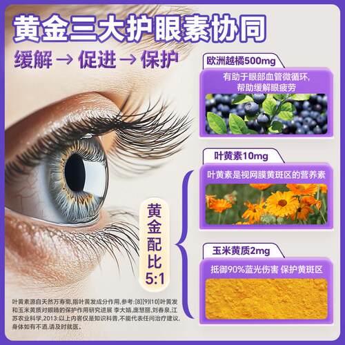 vitabiotics叶黄成人护片越眼橘游离小分子中老型TOP年眼睛保素健