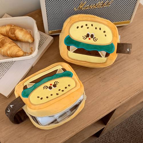 新款汉堡相机收纳包可爱卡通ccd相机包便携毛绒拍立得相机保护套