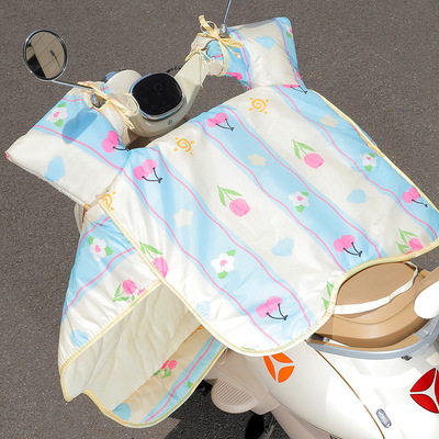 新款冬季电动车挡风被加宽加厚加大通用保暖高级牛奶绒加绒防水