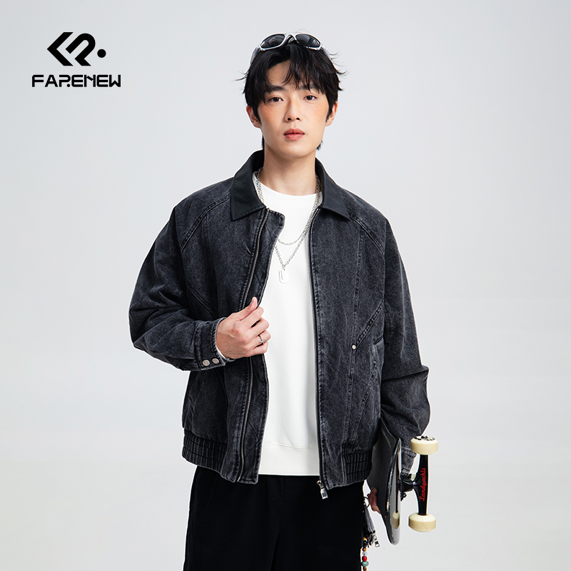 凡人优品男士牛仔外套长袖夹克