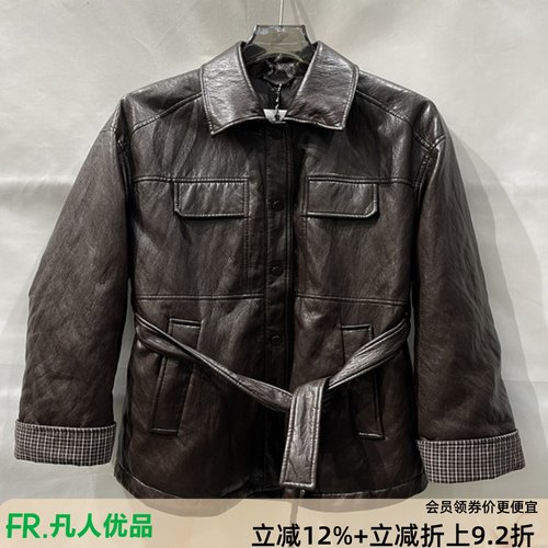 凡人优品皮衣外套女夹克中长款冬季羽绒上衣休闲百搭Y004