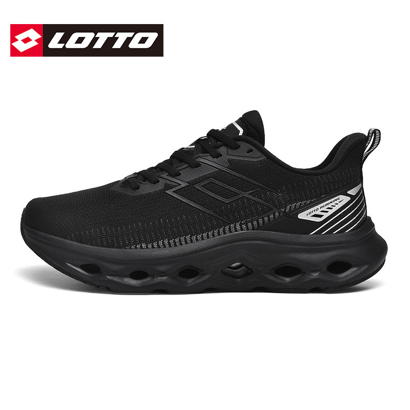 LOTTO乐途男黑色减震跑步鞋2025秋冬季新款网面透气休闲运动鞋子,运动鞋new,跑步鞋,淘宝优惠券,粉丝福利购,淘宝优惠卷