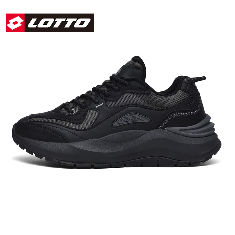 LOTTO乐途男复古黑色运动鞋