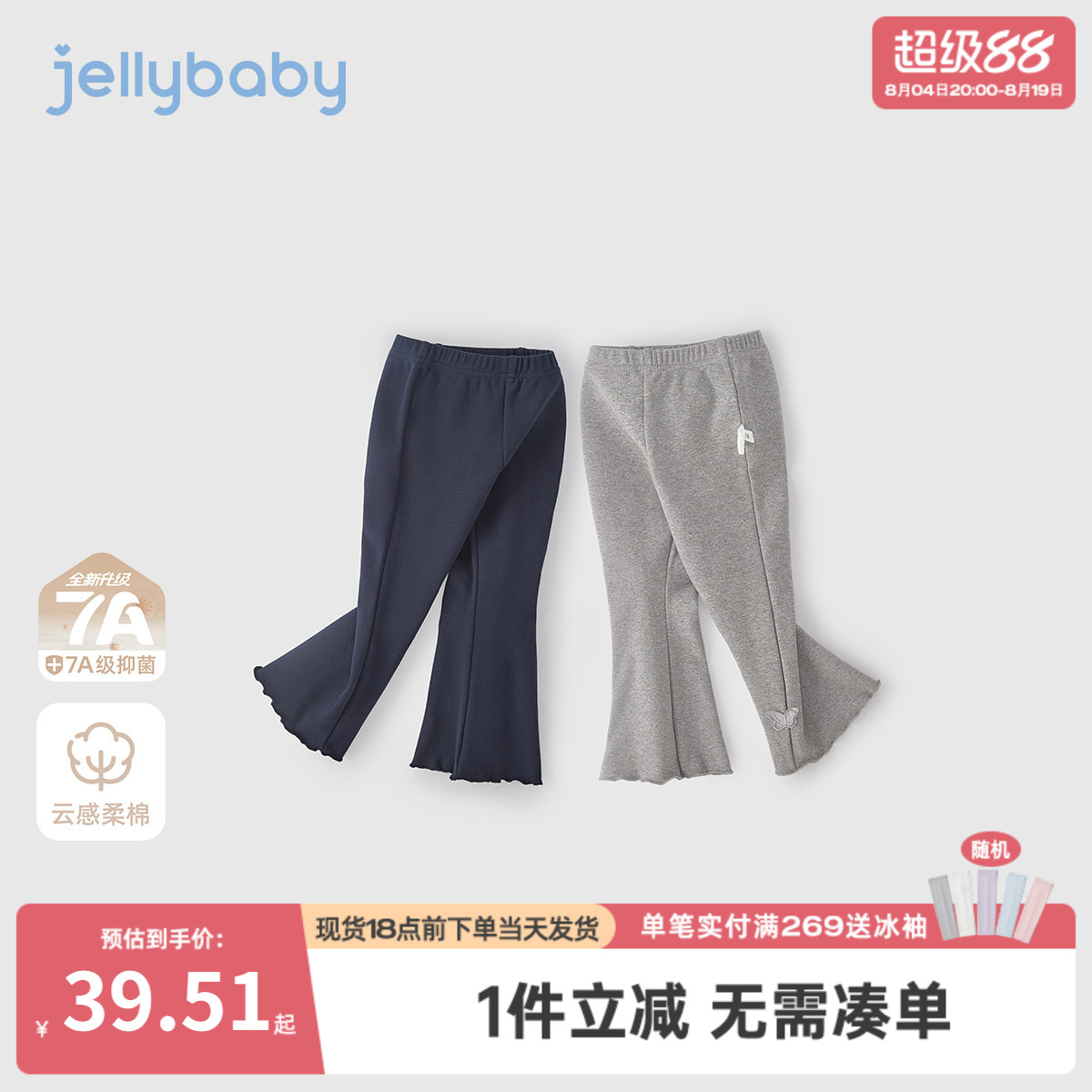 女童打底裤春季外穿宝宝洋气花边微喇休闲裤小童新款儿童裤子女孩