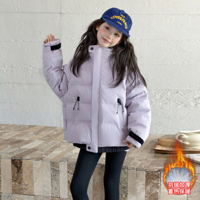 女童羽绒服冬季2025新款儿童洋气白鸭绒外套大童女孩加厚保暖上衣