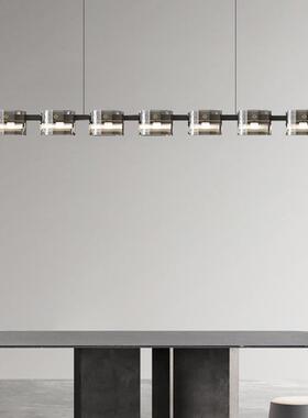 意式极简餐厅吊灯简约吧台家用创意高端设计师黑色玻璃北欧岛台灯