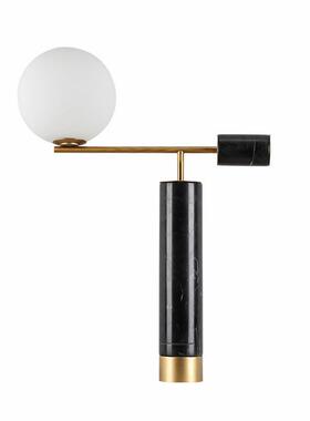 后现代简约简欧黑色大理石台灯书桌卧室客厅书房装饰照明台灯