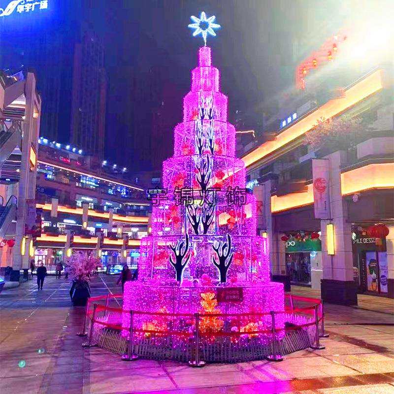 led大型户外圣诞树户外商场广场酒店发光动态树圣诞树造型灯