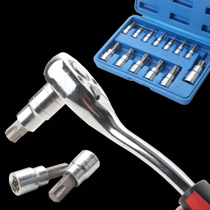 13件花型内六角套筒旋具套筒批头压批套筒头梅花批头套装跨 境批