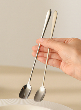 高档304不锈钢搅拌勺搅拌棒长柄冰咖啡勺实用甜品奶茶蜂蜜小勺子