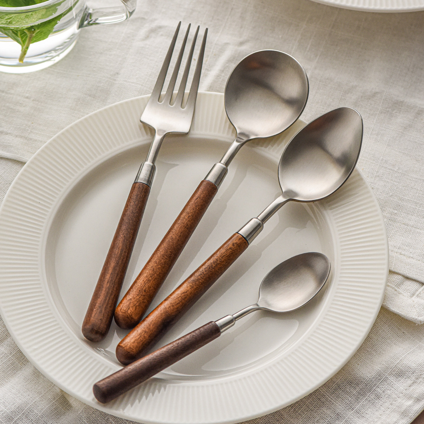 胡桃木勺子304不锈钢加厚家用高档精致木柄叉子高颜值喝汤勺饭勺,餐饮具,西餐勺,淘宝优惠券,粉丝福利购,淘宝优惠卷