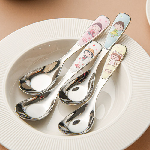 304不锈钢樱桃小丸子元宝勺汤勺