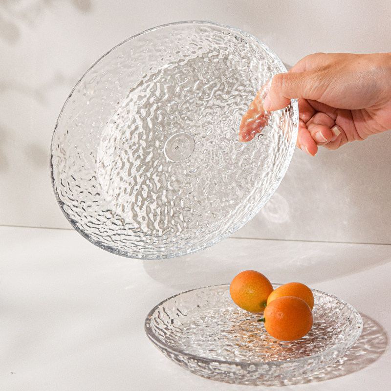 波纹圆形水果盘家用PC防摔小吃盘零食盘客厅茶几糖果盘透明小圆盘,餐饮具,果盆/果盘/果篮,淘宝优惠券,粉丝福利购,淘宝优惠卷