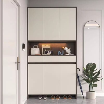 速发实木门鞋柜家用色口入户玄关柜一容大体量202新款爆收纳储物