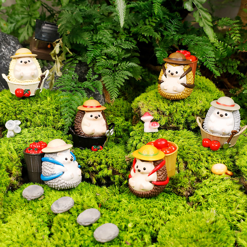 日本BLUE MOUNTAIN可爱丰收刺猬笔架笔筒摆件扭蛋 生日礼物